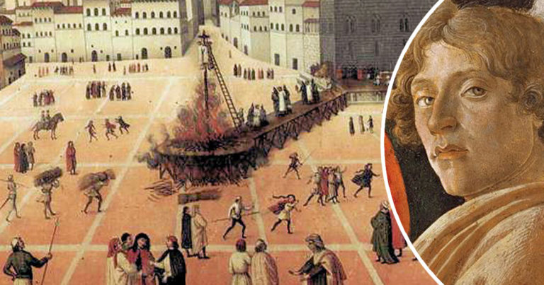 1497, Bûcher des Vanités : Botticelli obligé de jeter ses toiles de nus féminins au feu
