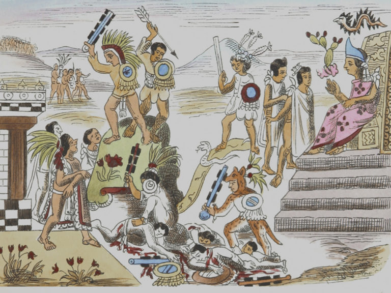 Lors des guerres fleuries,  les Aztèques capturent des prisonniers pour les sacrifier