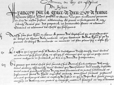 Le plus vieux texte de loi encore en vigueur en France remonte au XVIe siècle